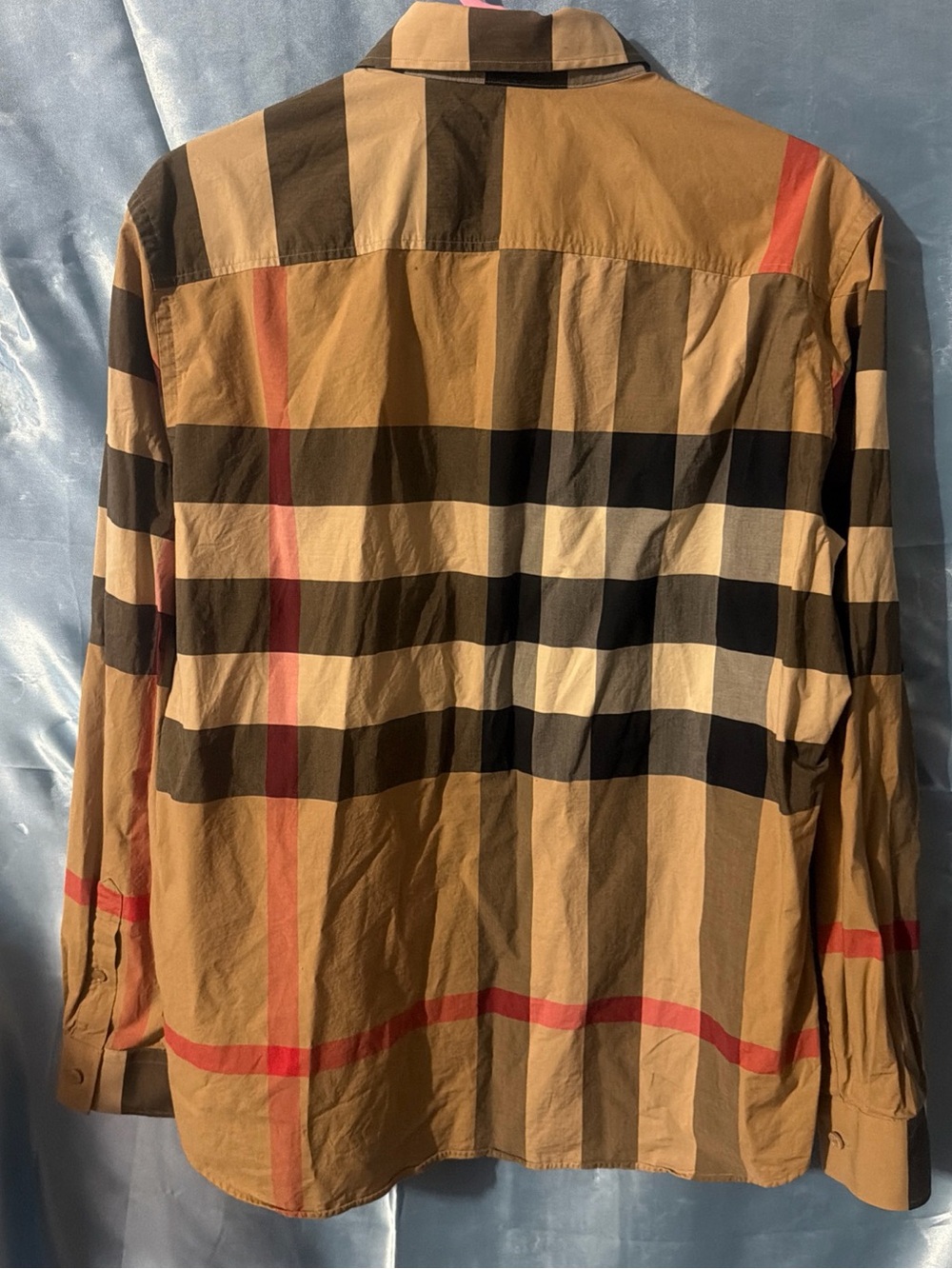 Mens  Burberry Check Stretch Cotton Shirt Size XL Large - Picture 3 of 9